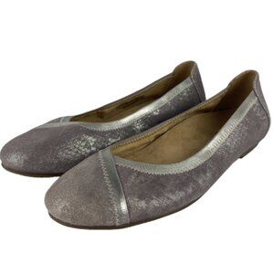 Vionic Spark Caroll Ballet Flats Lavender Lilac Snakeskin Metallic Size 9 VS323